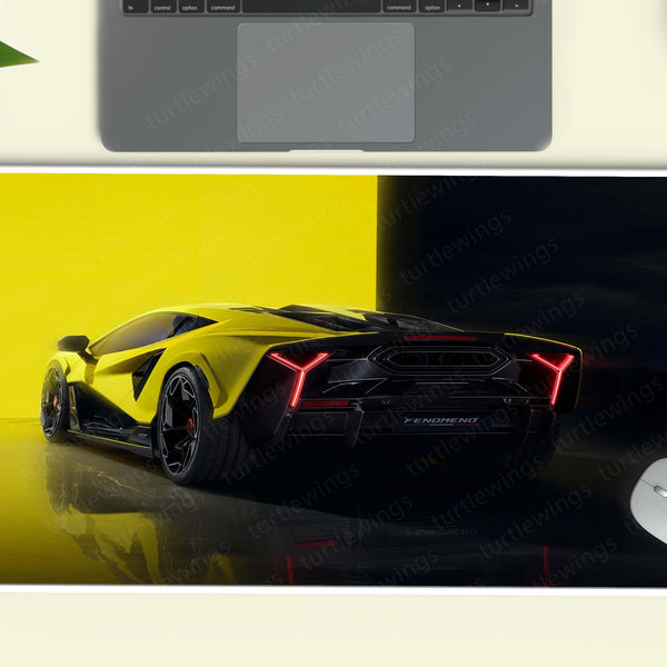 Lamborghini Fenomeno 2025 – Yellow Hypercar Deskmat 01