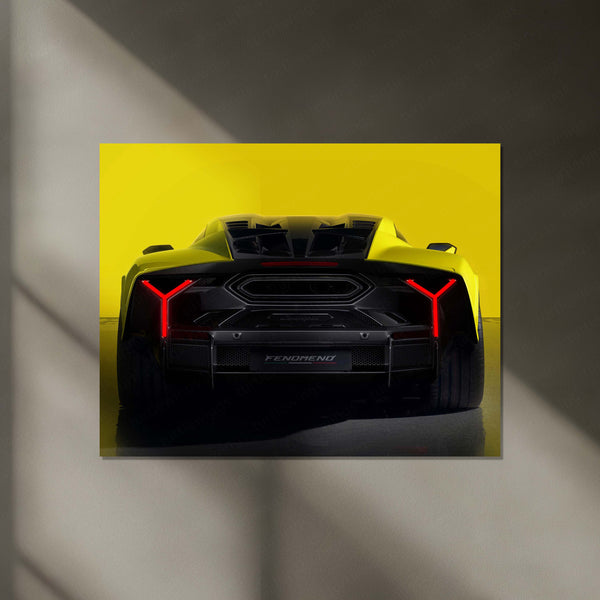 Lamborghini Fenomeno Neon Poster – Hypercar 2025 Edition Neon LED Metal Frame | Luxury Car Wall Art