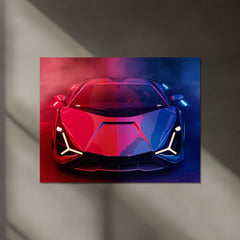 Lamborghini Sián Neon Poster – Futuristic Supercar Neon LED Metal Frame | Luxury Car Wall Art