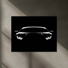 Lamborghini Silhouette – Apex Predator Neon LED Metal Poster | Supercar Glow Edition | Luxury Automotive Wall Art