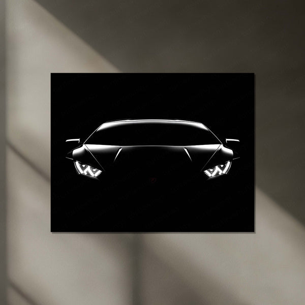 Lamborghini Silhouette – Apex Predator Neon LED Metal Poster | Supercar Glow Edition | Luxury Automotive Wall Art