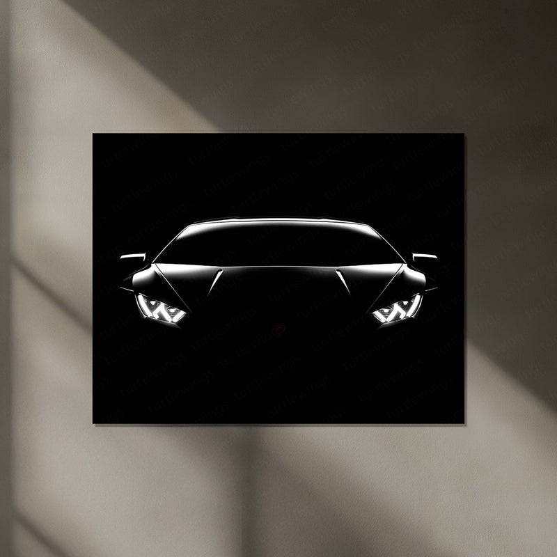 Lamborghini Silhouette – Apex Predator Neon LED Metal Poster | Supercar Glow Edition | Luxury Automotive Wall Art