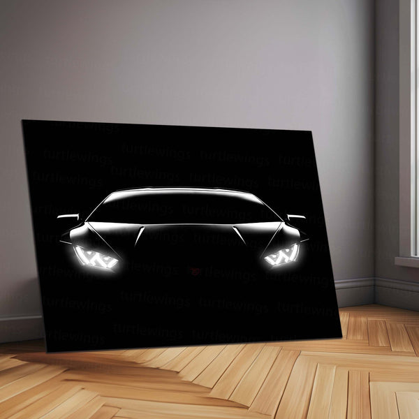 Lamborghini Silhouette – Apex Predator Neon LED Metal Poster | Supercar Glow Edition | Luxury Automotive Wall Art