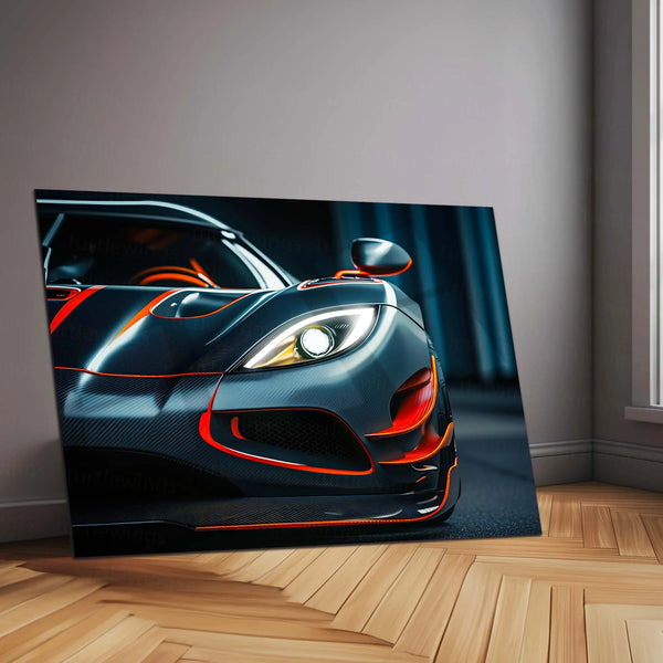 McLaren P1 Neon LED Metal Frame â Luxury Supercar Wall Art