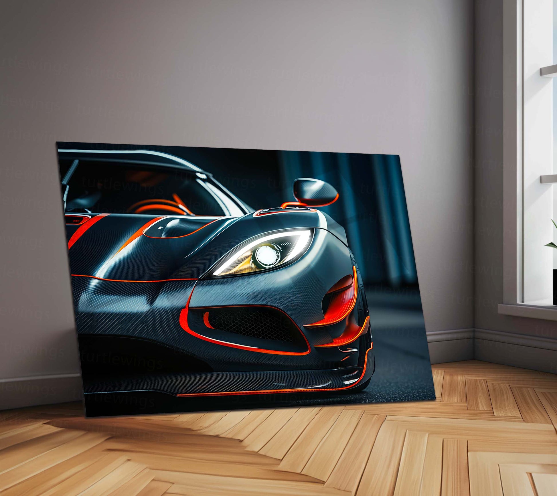 McLaren P1 Neon LED Metal Frame â Luxury Supercar Wall Art