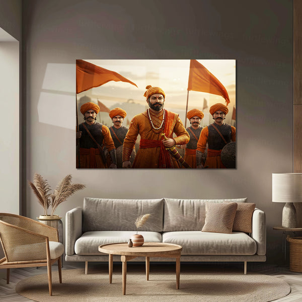 Chhatrapati Shivaji Maharaj Metal Frame | Warrior King Wall Art | Metal Frame 10