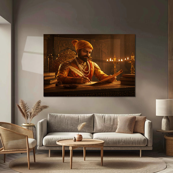 Chhatrapati Shivaji Maharaj Metal Frame | Warrior King Wall Art | Metal Frame 09