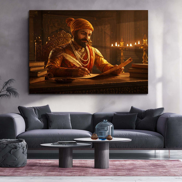 Chhatrapati Shivaji Maharaj Metal Frame | Warrior King Wall Art | Metal Frame 09