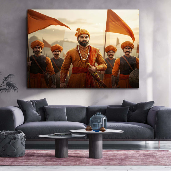 Chhatrapati Shivaji Maharaj Metal Frame | Warrior King Wall Art | Metal Frame 10
