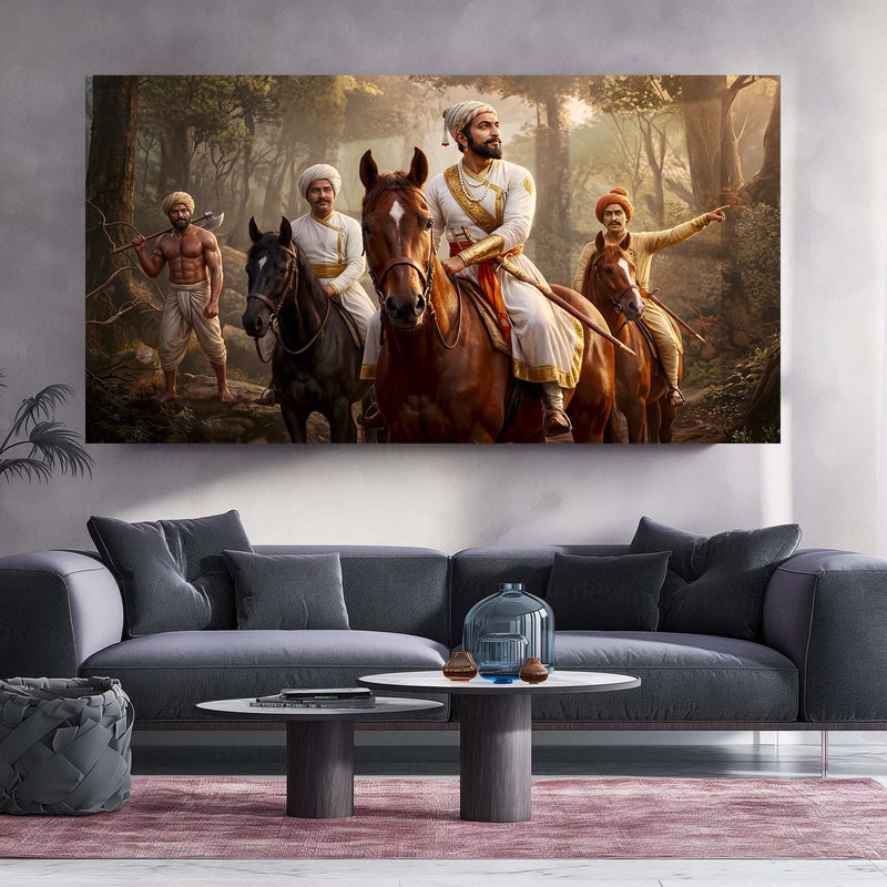 Chhatrapati Shivaji Maharaj Metal Frame | Warrior King Wall Art 01 - TURTLEWINGS 