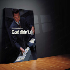 Leonardo DiCaprio – “They Overlooked Me, God Didn’t” Metal Poster | Faith x Hustle Motivational Wall