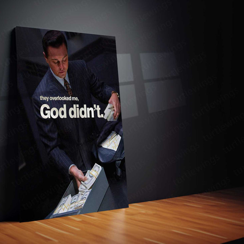 Leonardo DiCaprio – “They Overlooked Me, God Didn’t” Metal Poster | Faith x Hustle Motivational Wall