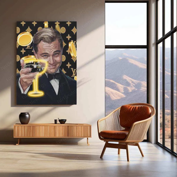 Leonardo DiCaprio Wolf of Wall Street Neon LED Metal Poster - TURTLEWINGS 