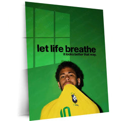 Quote Metal Poster | Let Life Breathe | Calm Living, Mindfulness & Slow-Life Metal Frame - TURTLEWINGS 