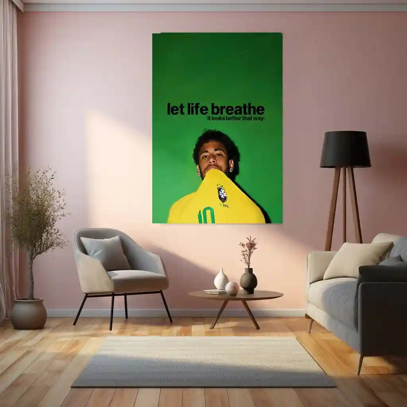 Quote Metal Poster | Let Life Breathe | Calm Living, Mindfulness & Slow-Life Metal Frame - TURTLEWINGS 