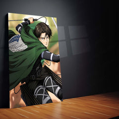 Anime Metal Poster Set of 3 | Attack on Titan | Levi Ackerman Survey Corps Battle Triptych Wall Art
