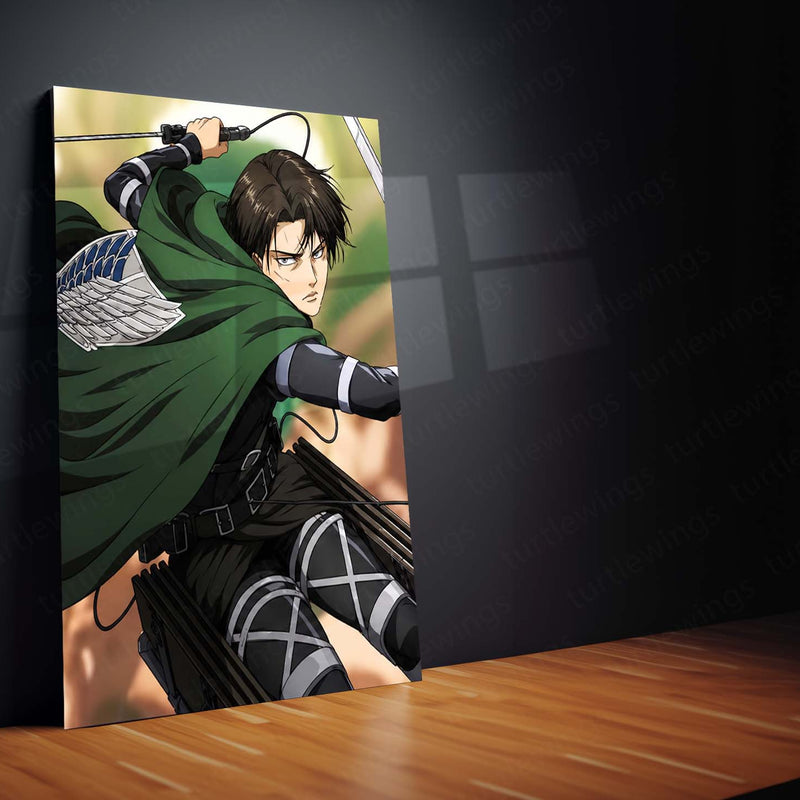 Anime Metal Poster Set of 3 | Attack on Titan | Levi Ackerman Survey Corps Battle Triptych Wall Art