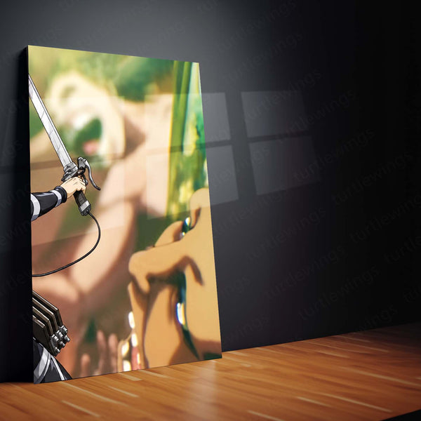 Anime Metal Poster Set of 3 | Attack on Titan | Levi Ackerman Survey Corps Battle Triptych Wall Art