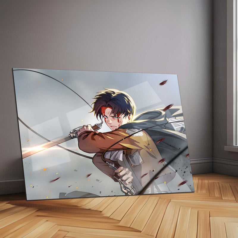 Anime Metal Poster | Levi Ackerman Metal Poster | Humanity’s Strongest Soldier Anime Wall Art  Elite Scout Regiment Warrior Metal Frame by TurtleWings