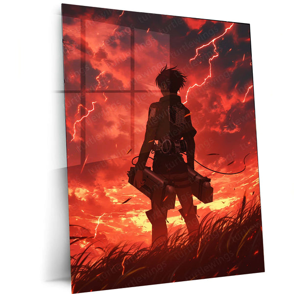 Levi Ackerman Metal Frame | Attack on Titan Anime Wall Art | Premium Metal Poster - TURTLEWINGS 