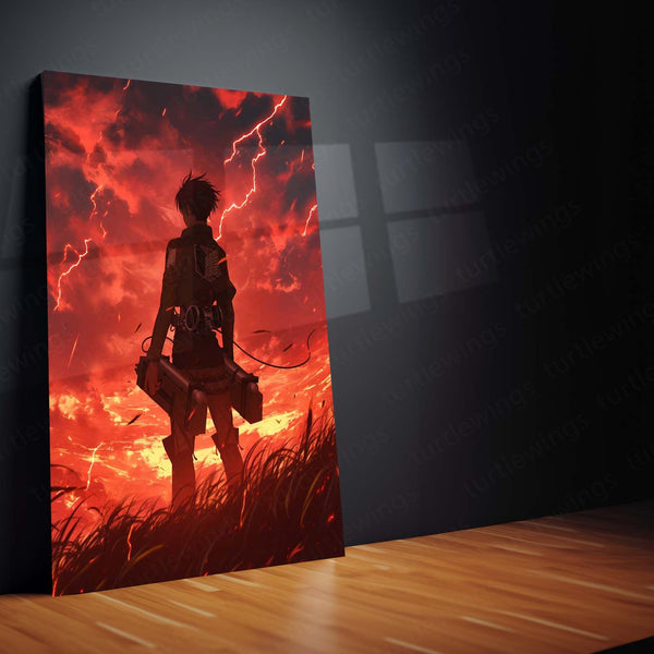 Levi Ackerman Metal Frame | Attack on Titan Anime Wall Art | Premium Metal Poster - TURTLEWINGS 