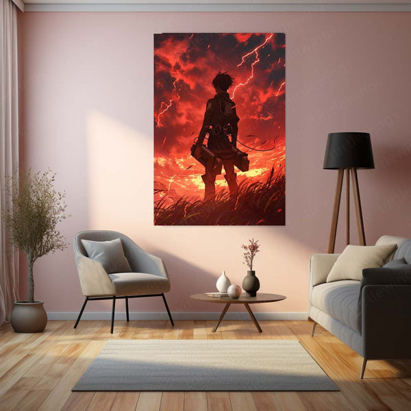 Levi Ackerman Metal Frame | Attack on Titan Anime Wall Art | Premium Metal Poster - TURTLEWINGS 