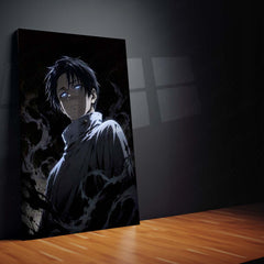 Levi Ackerman Shadow Gaze Metal Poster | Dark Anime Wall Art | Attack on Titan Inspired
