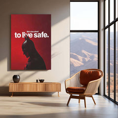 Life’s Too Short to Live Safe – Batman Red Background Motivational Metal Frame - TURTLEWINGS 
