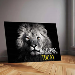 Quote Metal Poster | “Your Future Is Created by What You Do Today” | Inspirational Wall Art