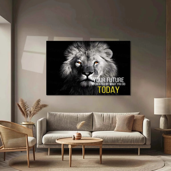 Quote Metal Poster | “Your Future Is Created by What You Do Today” | Inspirational Wall Art