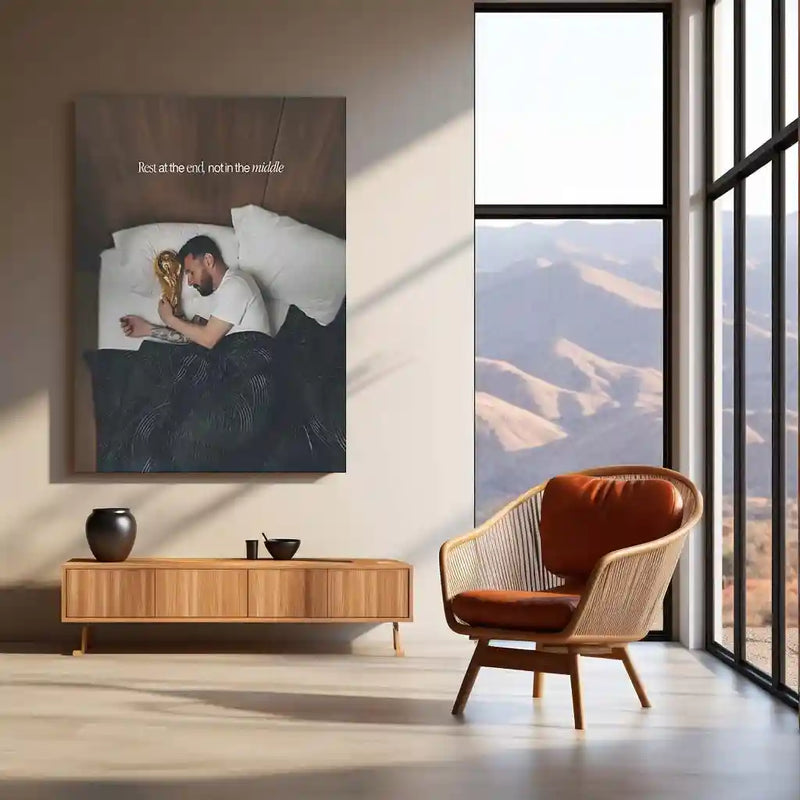 Quote Metal Poster | Lionel Messi – Rest at the End, Not in the Middle | Discipline, Focus & Champion Mindset Metal Frame - TURTLEWINGS 