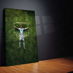 Quote Metal Poster | Lionel Messi – There Is Beauty in the Struggle | Resilience, Growth & Champion Mindset Metal Frame - TURTLEWINGS 