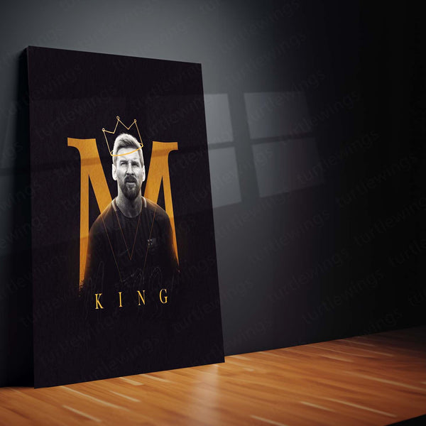 Lionel Messi Metal Frame | Football Wall Art | Premium Poster for Argentina, Barcelona & Inter Miami Fans 02 - TURTLEWINGS 