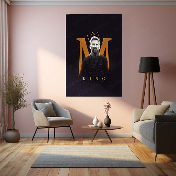 Lionel Messi Metal Frame | Football Wall Art | Premium Poster for Argentina, Barcelona & Inter Miami Fans 02 - TURTLEWINGS 