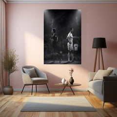 Lionel Messi × Cristiano Ronaldo – Two Paths to Greatness Metal Frame Football GOAT Rivalry Wall Art | Legacy, Discipline & Greatness Mindset Metal Poster