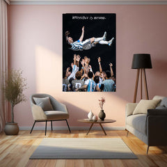 Lionel Messi Metal Poster | Impossible Is Nothing Football Wall Art | Legendary Argentina Metal Frame