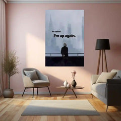 Quote Metal Poster | Logan Roy – “Life Update: I’m Up Again.” | Power Comeback Metal Poster - TURTLEWINGS 
