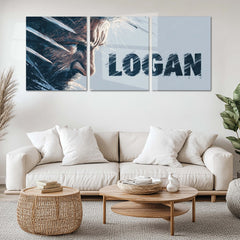 Superhero Metal Poster Set of 3 | Logan | Wolverine Claws Minimal Triptych Wall Art