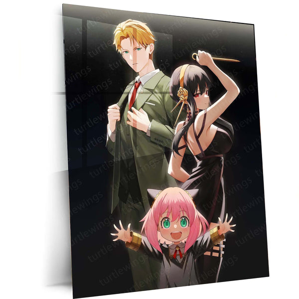 Anime Metal Poster | Loid, Yor & Anya Forger – Spy x Family Metal Poster | Anime Wall Frame