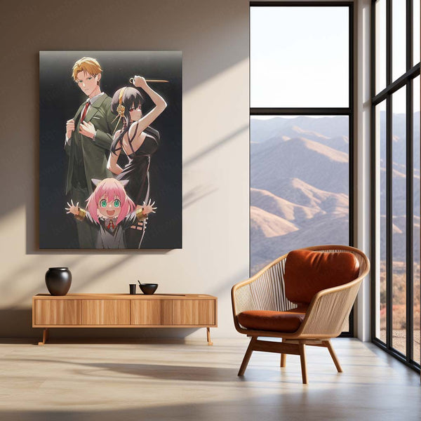 Anime Metal Poster | Loid, Yor & Anya Forger – Spy x Family Metal Poster | Anime Wall Frame