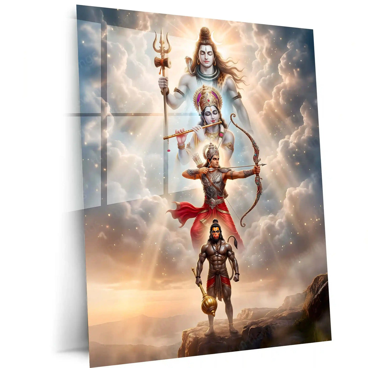 Lord Shiva, Lord Krishna, Lord Rama & Lord Hanuman Metal Frame | Divin ...