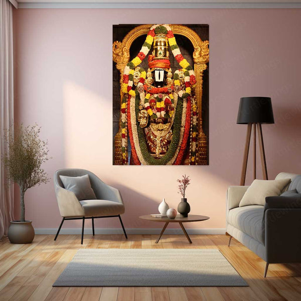 Spiritual Metal Poster | Lord Venkateswara – Divine Blessings Metal Poster | Tirupati Balaji Wall Frame 01