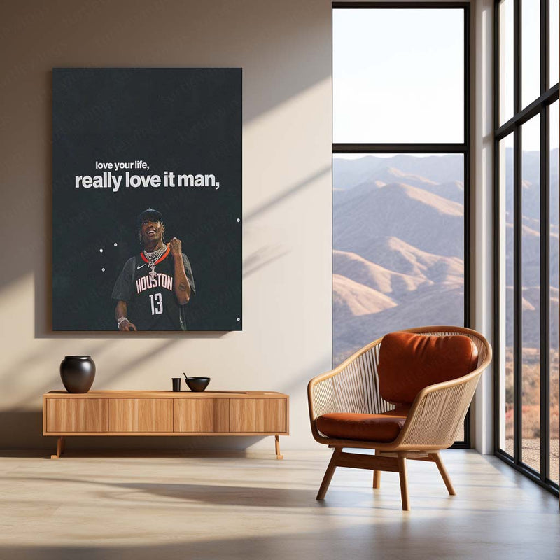 Love Your Life, Really Love It Man – Houston Jersey Concert Motivational Metal Frame - TURTLEWINGS 