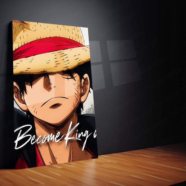 Anime Metal Poster Set of 3 | One Piece | Monkey D. Luffy King of the Pirates Triptych Wall Art