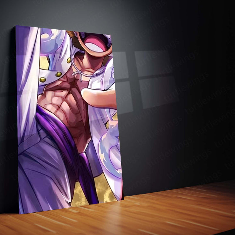 Anime Metal Poster Set of 9 | Luffy Gear 5 | One Piece Monkey D. Luffy Nika Wall Art | Gear Fifth Anime 9 Panel Metal Print