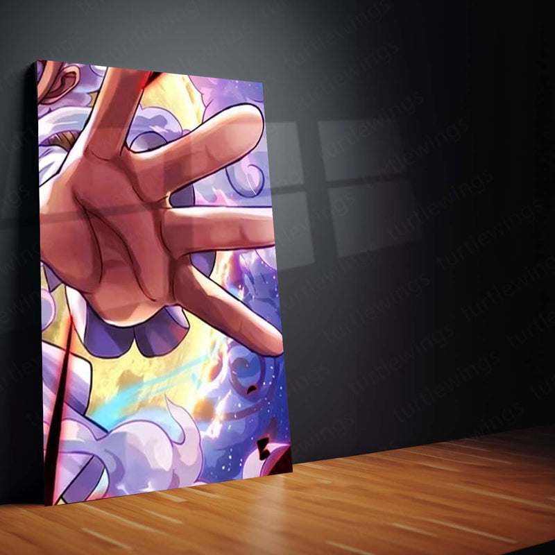Anime Metal Poster Set of 9 | Luffy Gear 5 | One Piece Monkey D. Luffy Nika Wall Art | Gear Fifth Anime 9 Panel Metal Print