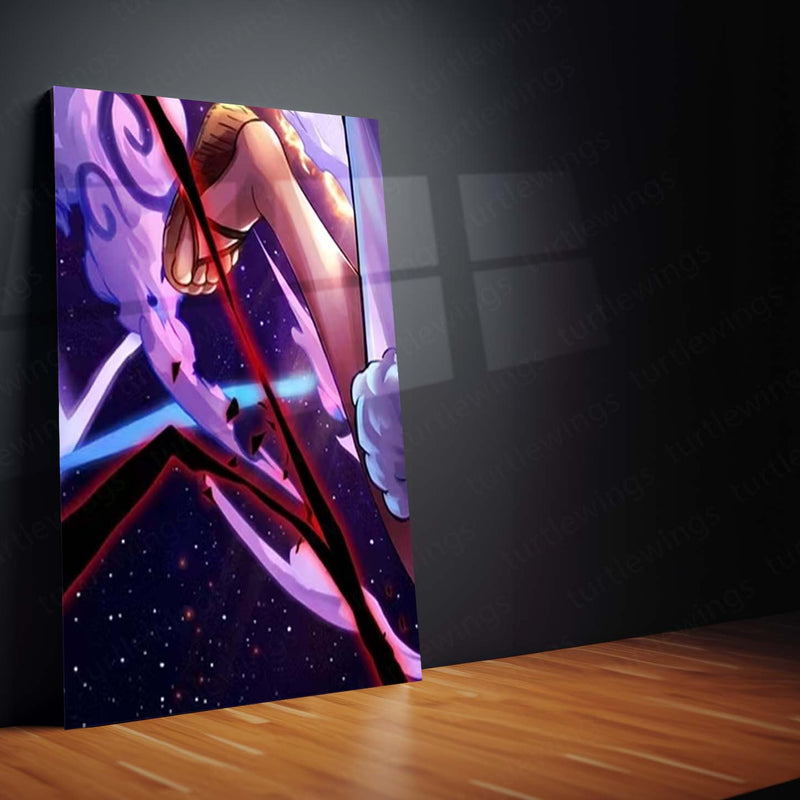 Anime Metal Poster Set of 9 | Luffy Gear 5 | One Piece Monkey D. Luffy Nika Wall Art | Gear Fifth Anime 9 Panel Metal Print