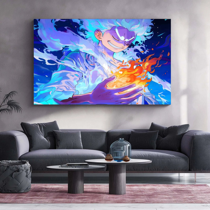 Anime Metal Poster | Luffy Gear 5 Metal Poster | One Piece Anime Wall Art | Premium Metal Poster