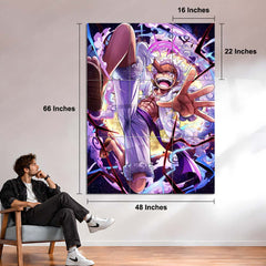 Anime Metal Poster Set of 9 | Luffy Gear 5 | One Piece Monkey D. Luffy Nika Wall Art | Gear Fifth Anime 9 Panel Metal Print