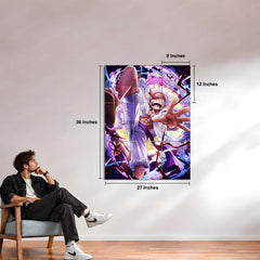 Anime Metal Poster Set of 9 | Luffy Gear 5 | One Piece Monkey D. Luffy Nika Wall Art | Gear Fifth Anime 9 Panel Metal Print